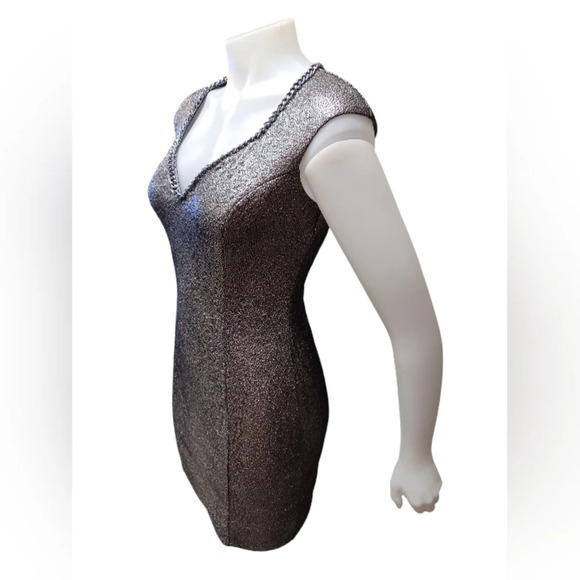 Guess Metallic Body  Con Sleeveless Mini Dress Size Small - Picture 4 of 13